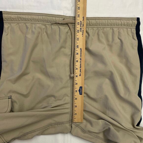 Vintage OP Ocean Pacific Men's Boardshorts Size Large Cream Stripe Swim Trunks - Picture 8 of 10